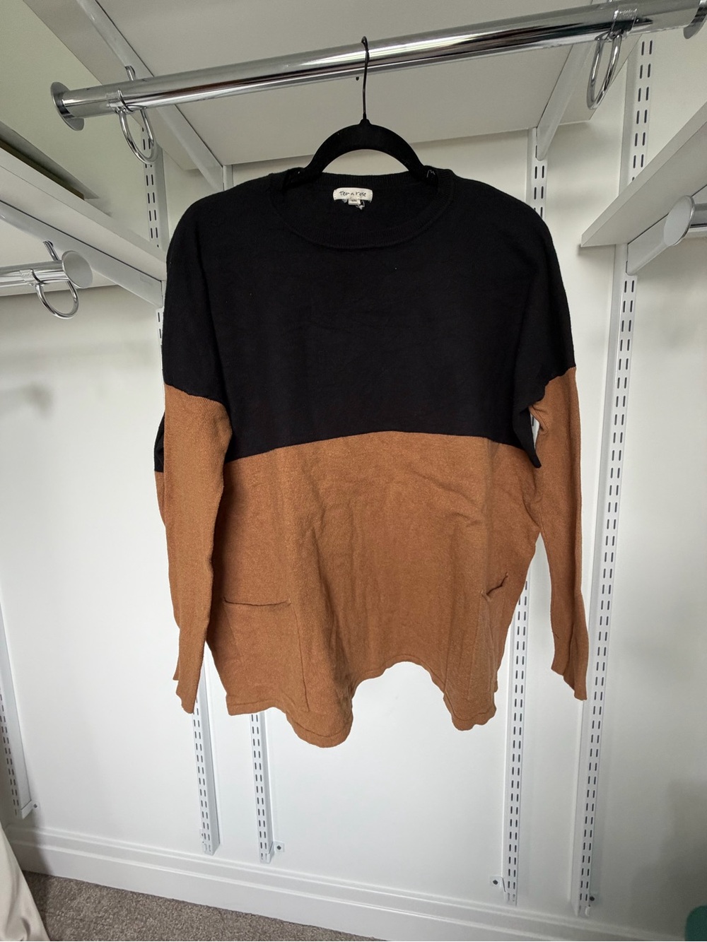 Colorblock Black and Brown women’s Sweater